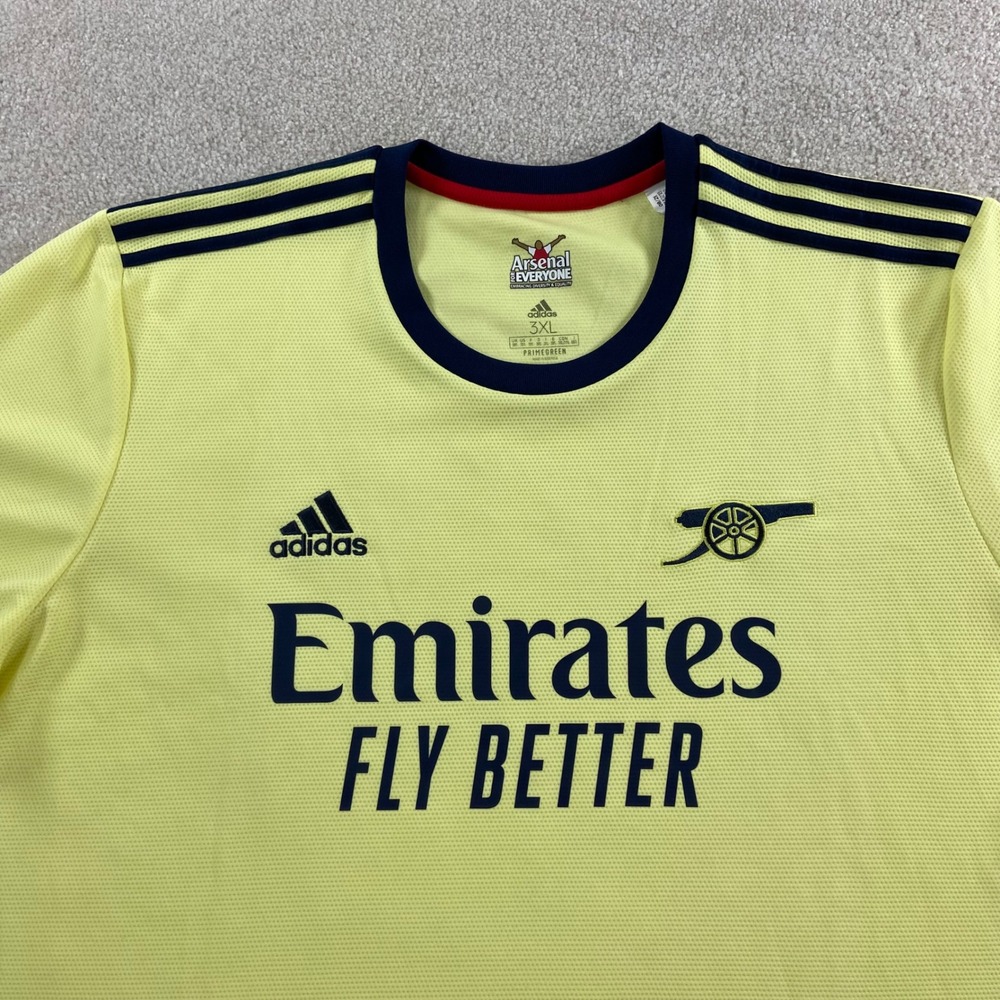 Adidas Arsenal Jersey Men 3XL Yellow 2021-22 Away Aeroready GM0218 Soccer Shirt